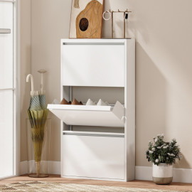 Armoire à chaussures Valio métal compacte murale Blanc