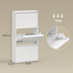 Armoire à chaussures Valio métal compacte murale Blanc