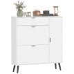 Armoire à chaussures Nora meuble étroit rangement entrée blanc
