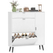 Armoire à chaussures Nora meuble étroit rangement entrée blanc