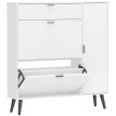 Armoire à chaussures Nora meuble étroit rangement entrée blanc