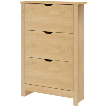 Solea meuble à chaussures slim gain de place bois naturel