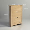 Solea meuble à chaussures slim gain de place bois naturel