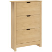 Solea meuble à chaussures slim gain de place bois naturel