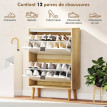 Avara meuble à chaussures étroit blanc