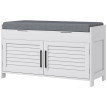 Banc à chaussures Laris rangement entrée assise Blanc gris