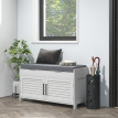 Banc à chaussures Laris rangement entrée assise Blanc gris