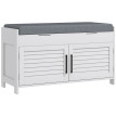 Banc à chaussures Laris rangement entrée assise Blanc gris