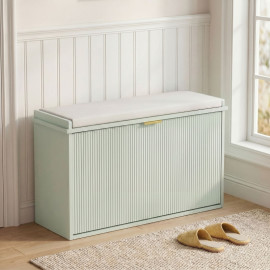 Felet Banc à chaussures avec coussin et tiroir rabattable Vert