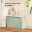 Felet Banc à chaussures avec coussin et tiroir rabattable Vert