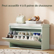 Felet Banc à chaussures avec coussin et tiroir rabattable Vert