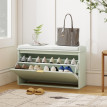 Felet Banc à chaussures avec coussin et tiroir rabattable Vert