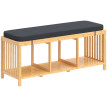 Banc à chaussures Erlin bambou rembourré rangement ouvert bois naturel