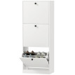 Emian Armoire à chaussures 3 tiroirs compacte blanc
