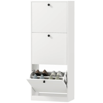 Emian Armoire à chaussures 3 tiroirs compacte blanc