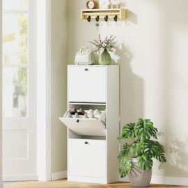 Emian Armoire à chaussures 3 tiroirs compacte blanc