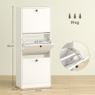 Emian Armoire à chaussures 3 tiroirs compacte blanc