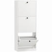 Emian Armoire à chaussures 3 tiroirs compacte blanc