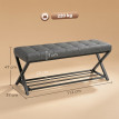 Banc à chaussures Ylay banc d'entrée rembourré similicuir gris foncé
