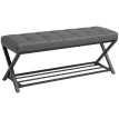 Banc à chaussures Ylay banc d'entrée rembourré similicuir gris foncé