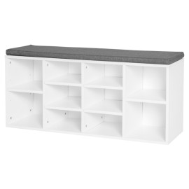 Armoire à chaussures banc Terorara rangement chaussures blanc