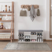 Armoire à chaussures banc Terorara rangement chaussures blanc