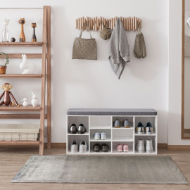 Armoire à chaussures banc Terorara rangement chaussures blanc