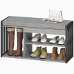Delum banc à chaussures avec étagère entrée gris