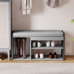 Delum banc à chaussures avec étagère entrée gris
