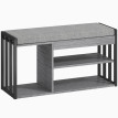 Delum banc à chaussures avec étagère entrée gris