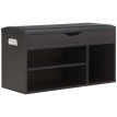 Meuble Chaussures Felenen Banc Rangement Niche Coffre Noir