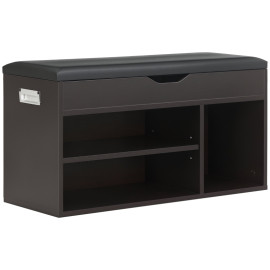 Meuble Chaussures Felenen Banc Rangement Niche Coffre Noir