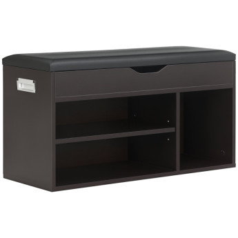 Meuble Chaussures Felenen Banc Rangement Niche Coffre Noir