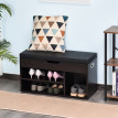 Meuble Chaussures Felenen Banc Rangement Niche Coffre Noir