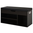 Meuble Chaussures Felenen Banc Rangement Niche Coffre Noir