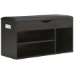 Meuble Chaussures Felenen Banc Rangement Niche Coffre Noir