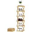 Étagère à chaussures Velia bambou pliable 6 niveaux naturel
