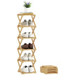 Étagère à chaussures Velia bambou pliable 6 niveaux naturel