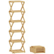 Étagère à chaussures Velia bambou pliable 6 niveaux naturel
