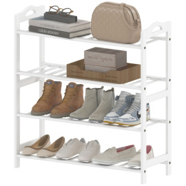 Dorea Étagère à chaussures bambou 12 paires blanc