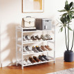 Dorea Étagère à chaussures bambou 12 paires blanc