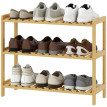 Étagère à chaussures Rosa bambou 3 niveaux entrée naturel