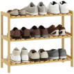 Étagère à chaussures Rosa bambou 3 niveaux entrée naturel