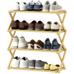 Étagère à chaussures Delraer bambou 4 niveaux entrée naturel