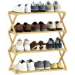 Étagère à chaussures Delraer bambou 4 niveaux entrée naturel