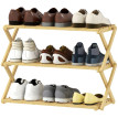 Meuble à chaussures Ralel pliable bambou 3 niveaux naturel