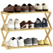 Meuble à chaussures Ralel pliable bambou 3 niveaux naturel
