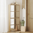 Montveova Meuble à chaussures miroir 4 portes gain de place Bois naturel