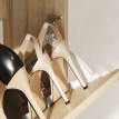 Montveova Meuble à chaussures miroir 4 portes gain de place Bois naturel