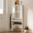 Meuble à chaussures Isareo miroir 4 portes basculantes blanc